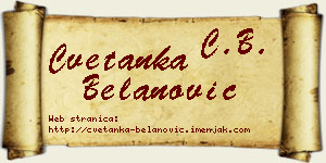 Cvetanka Belanović vizit kartica